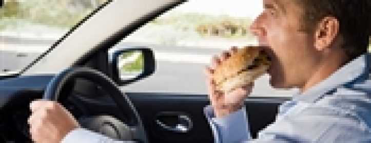 Driving while eating doubles reaction time  
