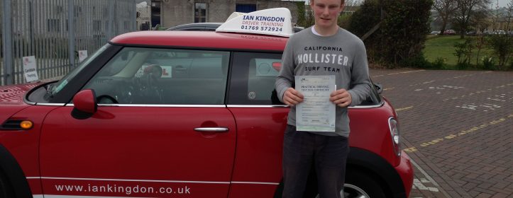Sam passed his Driving Test today.
