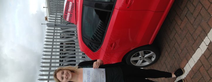 Shona passed her Driving Test with flying colours.
