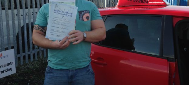 New Dad Sam Horn passed his driving test last Wednesday 1st time.