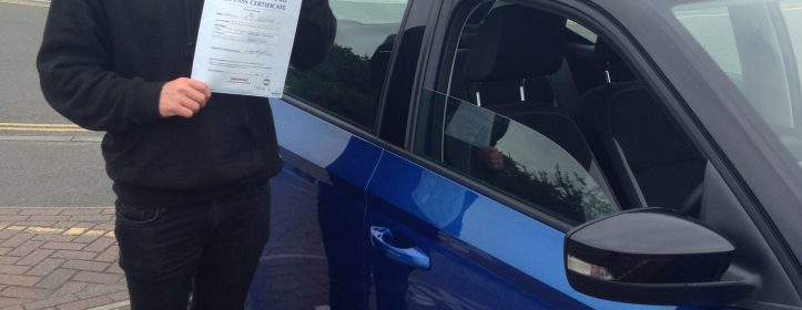 Sam Ashdown passed his Driving Test Today with flying colours.