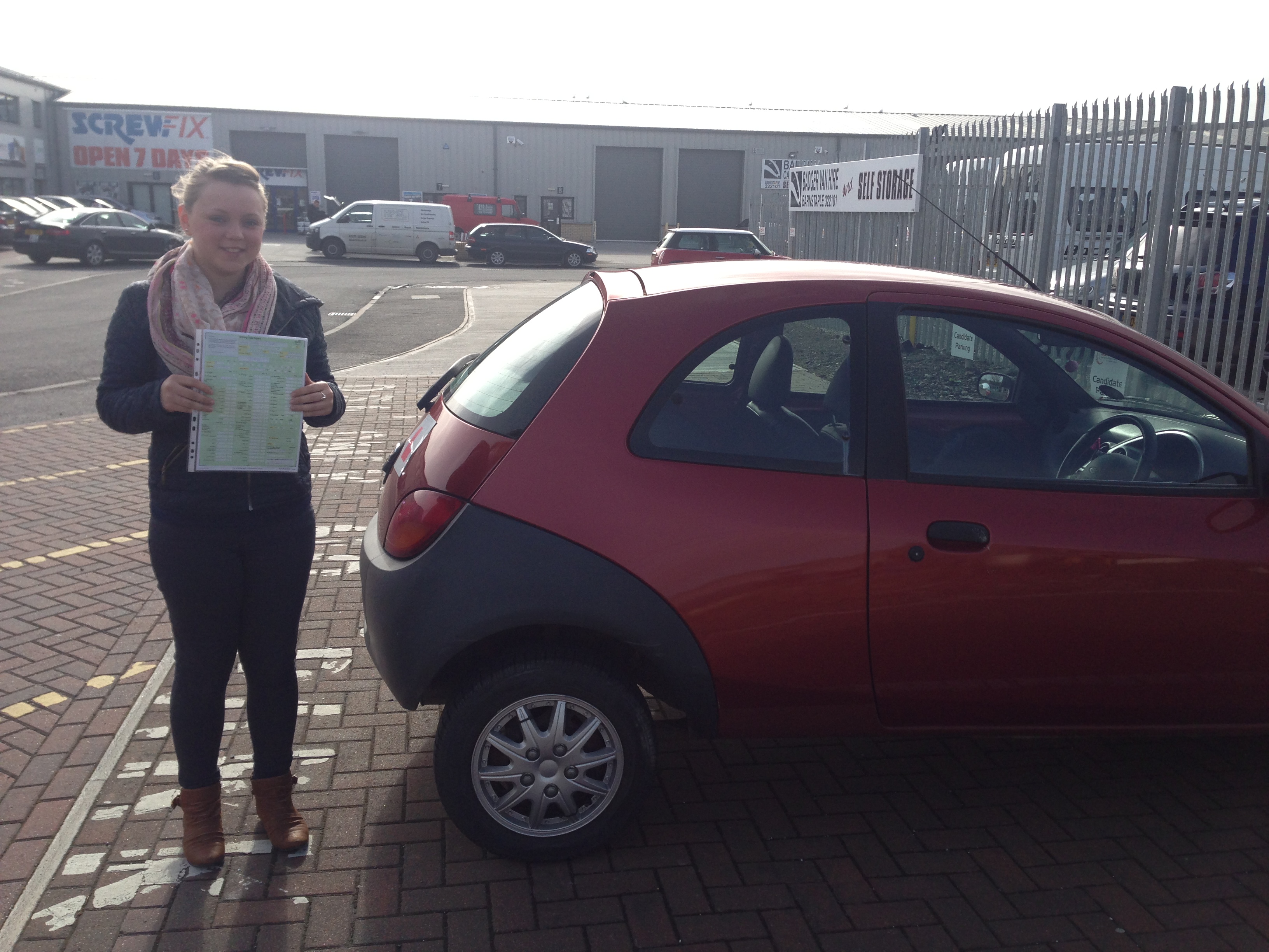 Jade passed her Driving Test on April the 16th