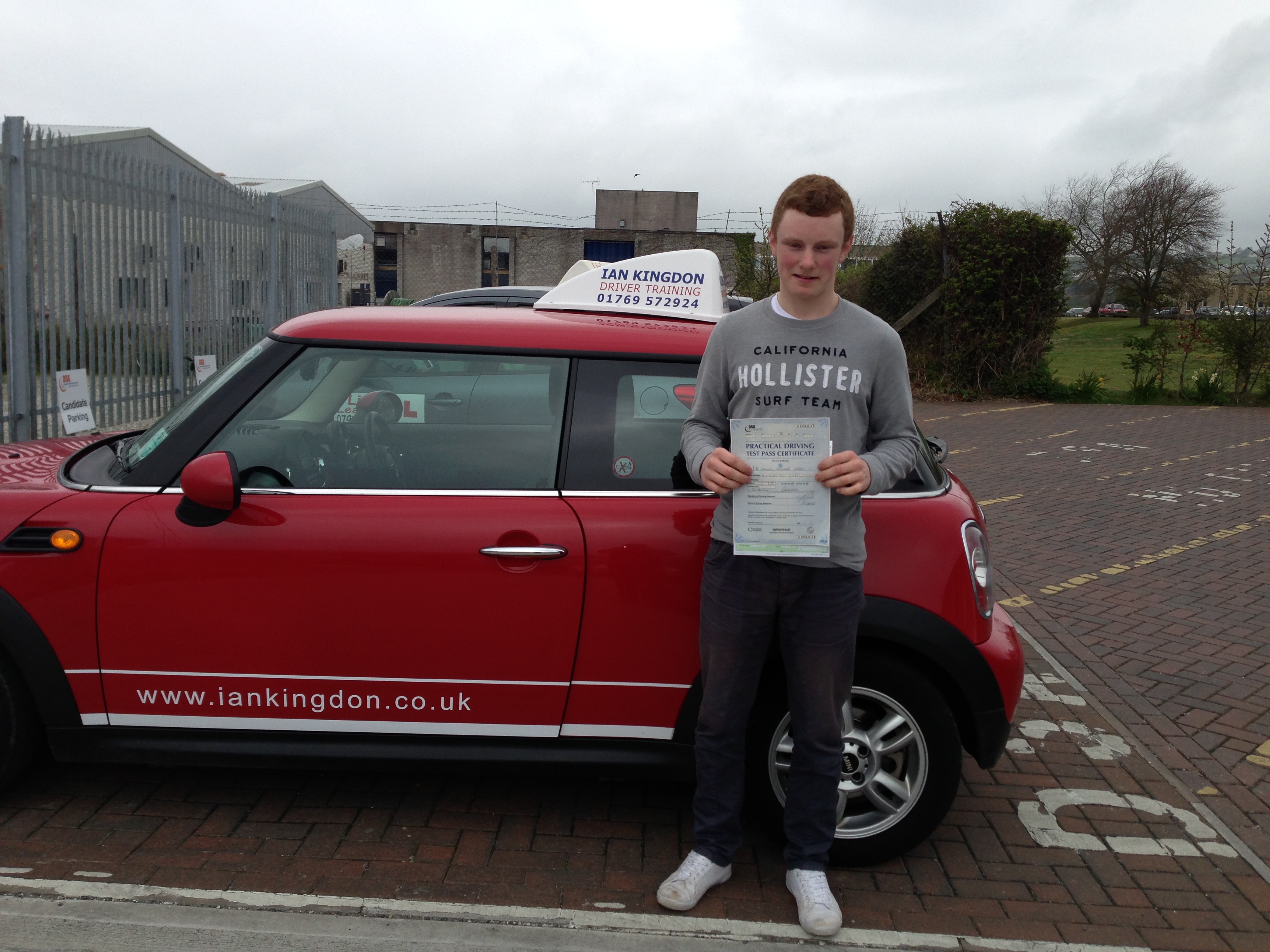 Sam passed his Driving Test today.