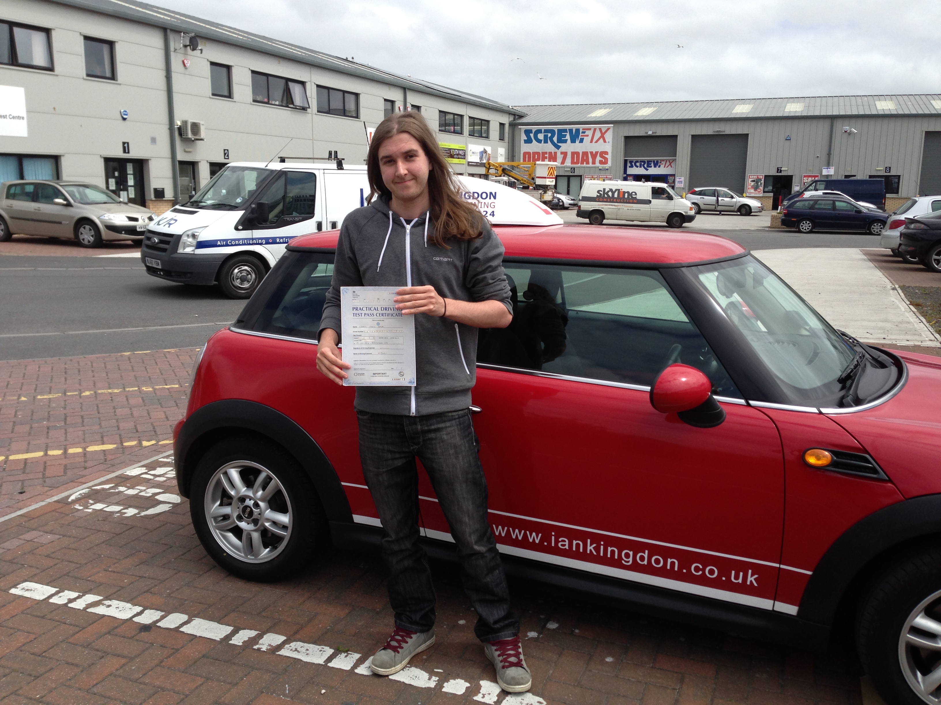 Kieron Leigh passed his driving test today