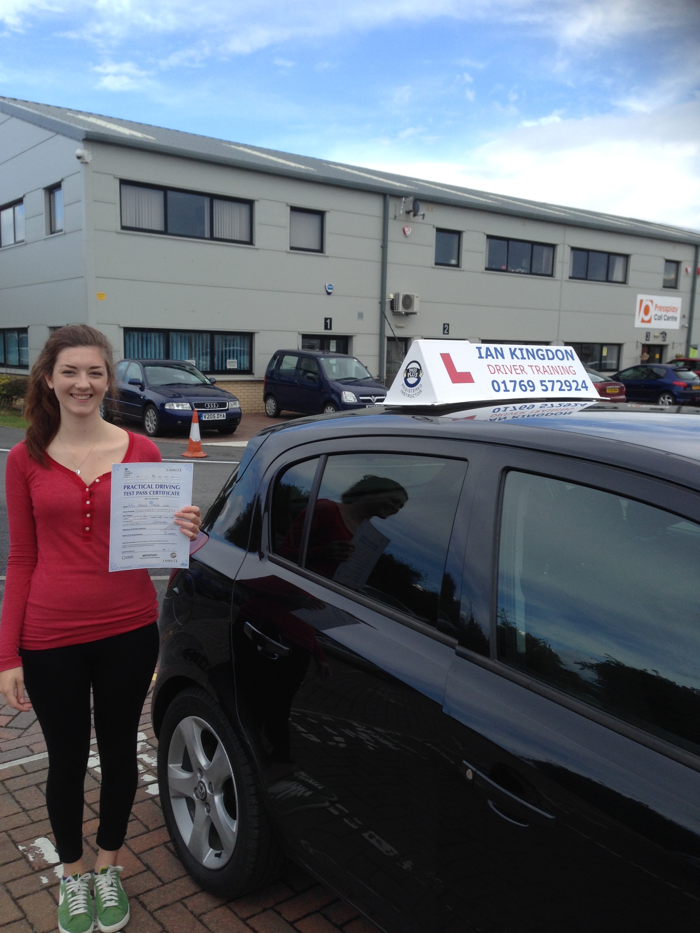 Yasmin Lee passed her driving test yesterday first time.