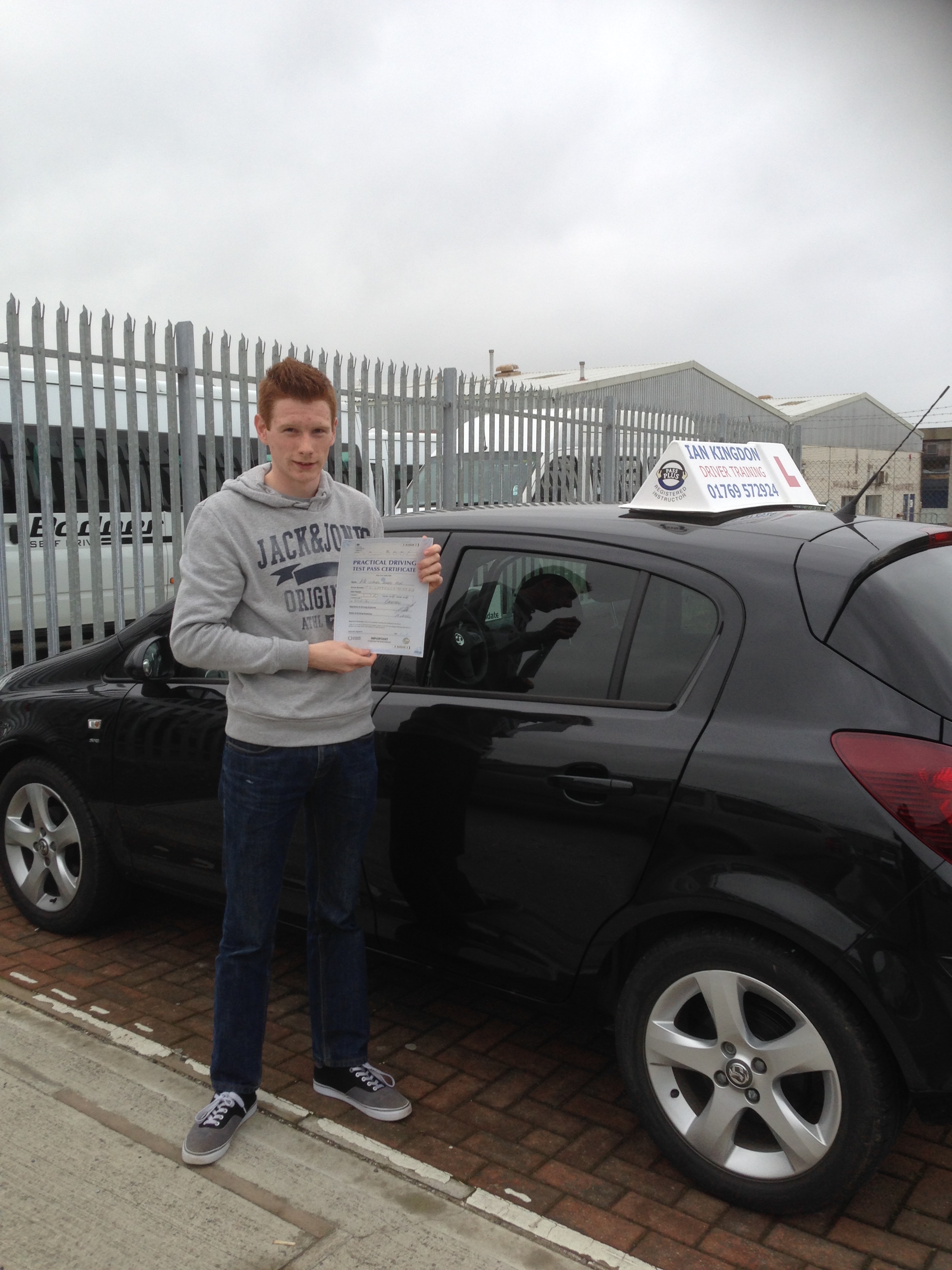 James passed his driving test first time.