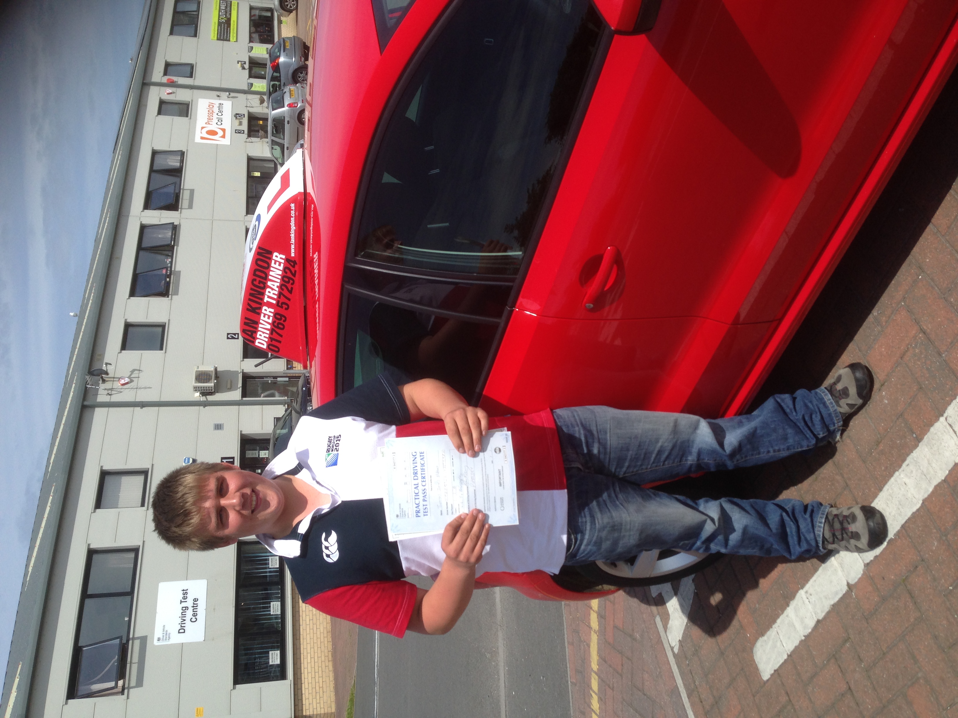 Thomas Webber Passed his Driving Test today 1st time.