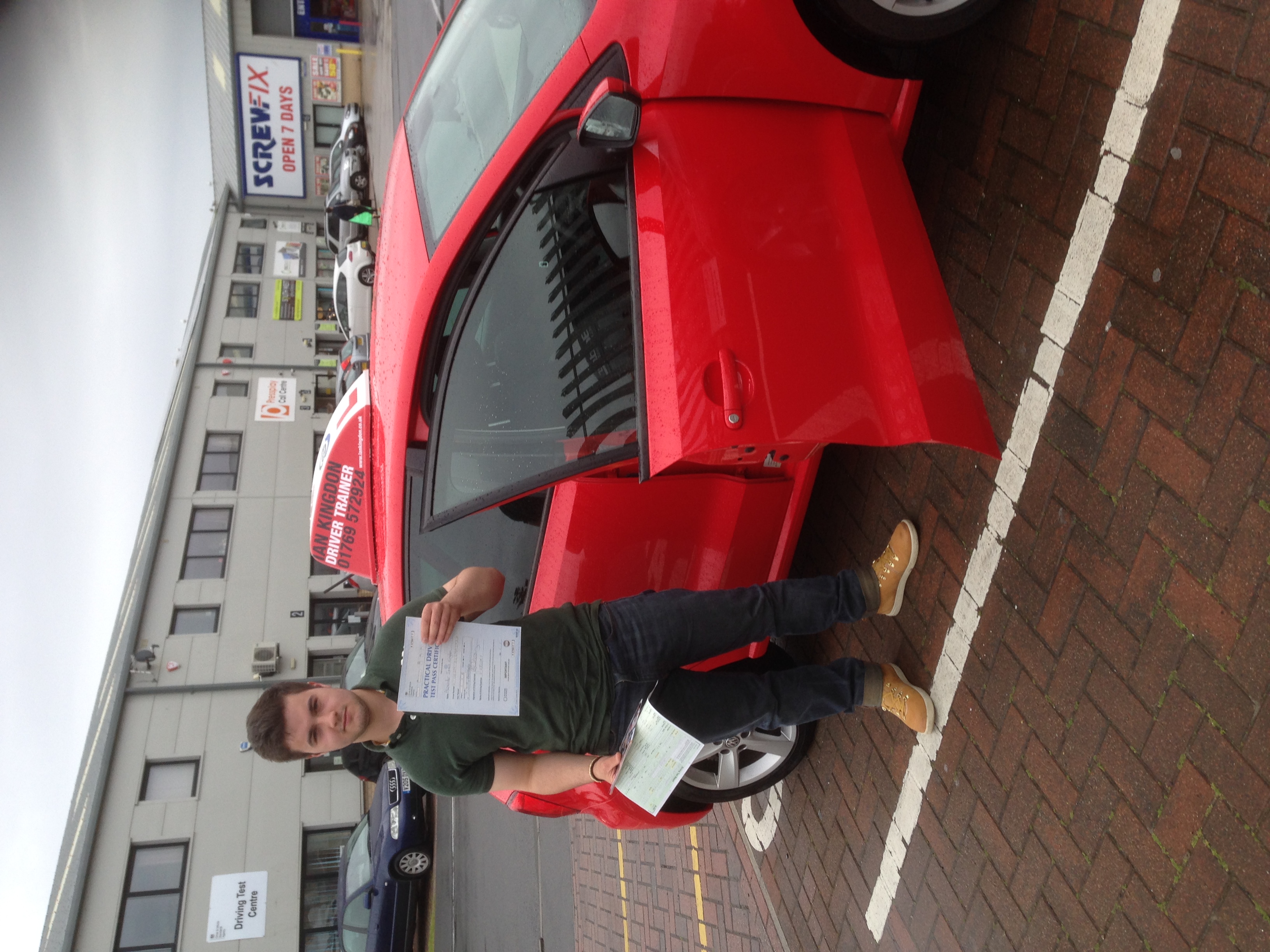 Alex Kingdon passed his driving test this morning.