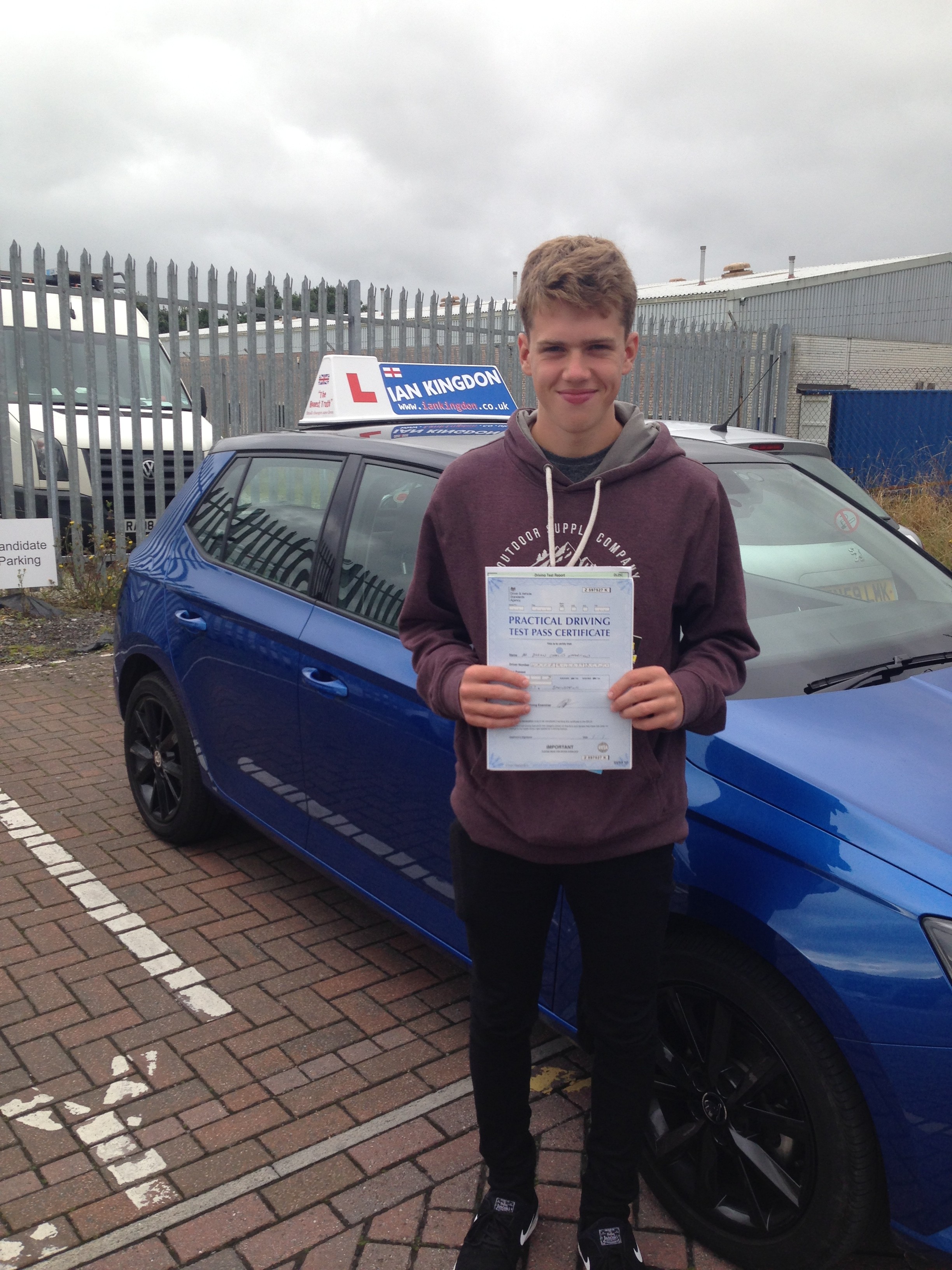 Byron passed Driving Test today 1st time !!!!!